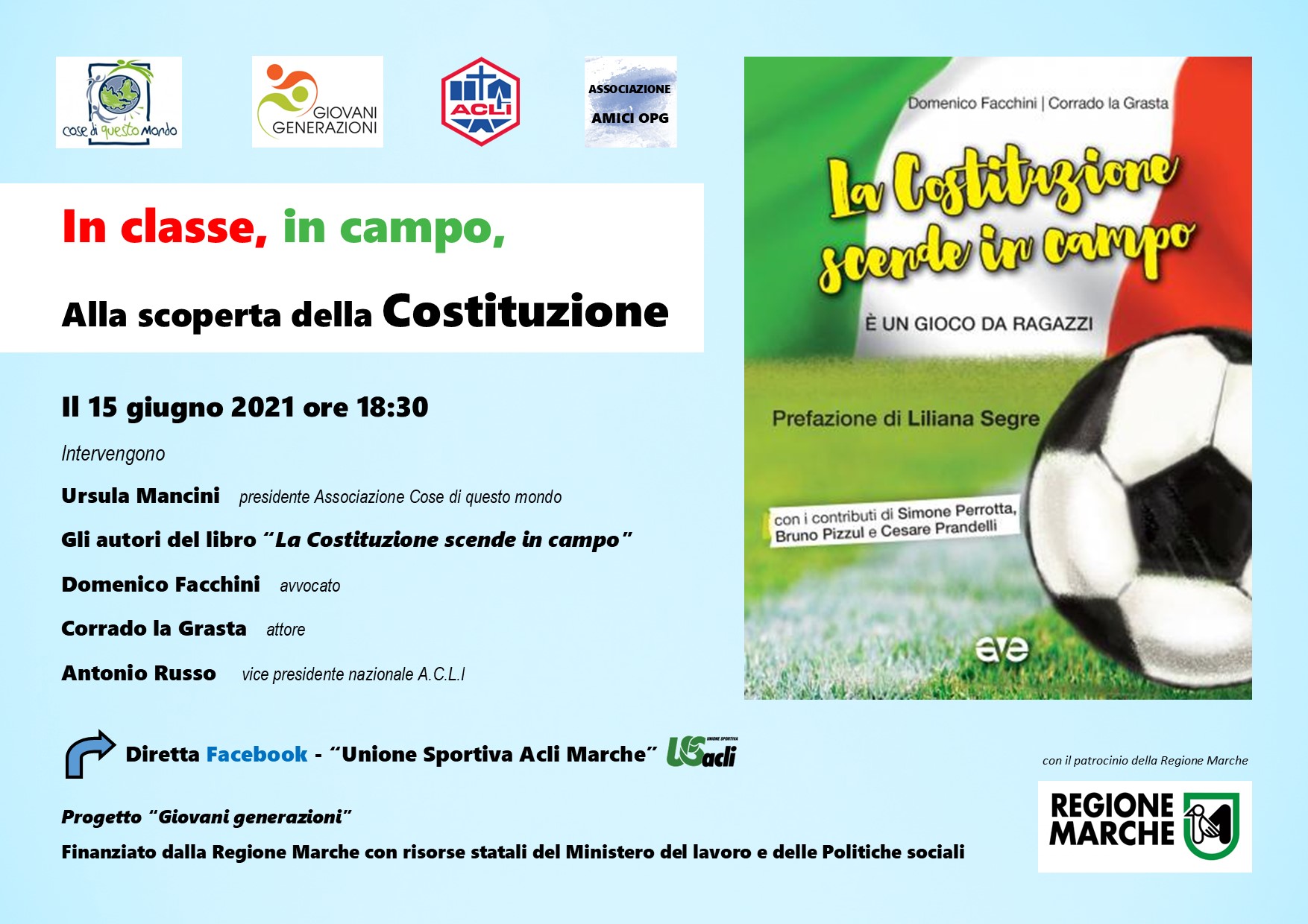 Il 15 GIUGNO “La costituzione scende in campo” 